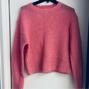 HM women wool/alpaca blend pink sweater size S